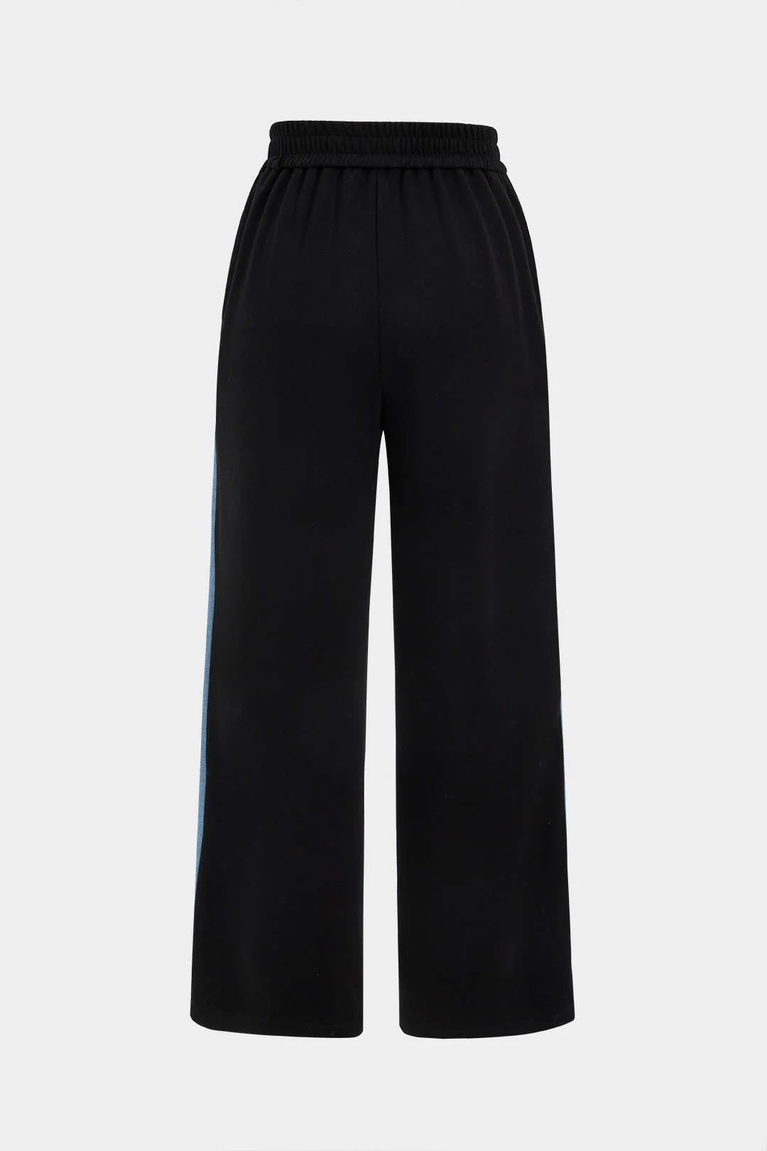 Denim Patchwork Long Sleeve Top And Wide Leg Trousers Set - Image 5