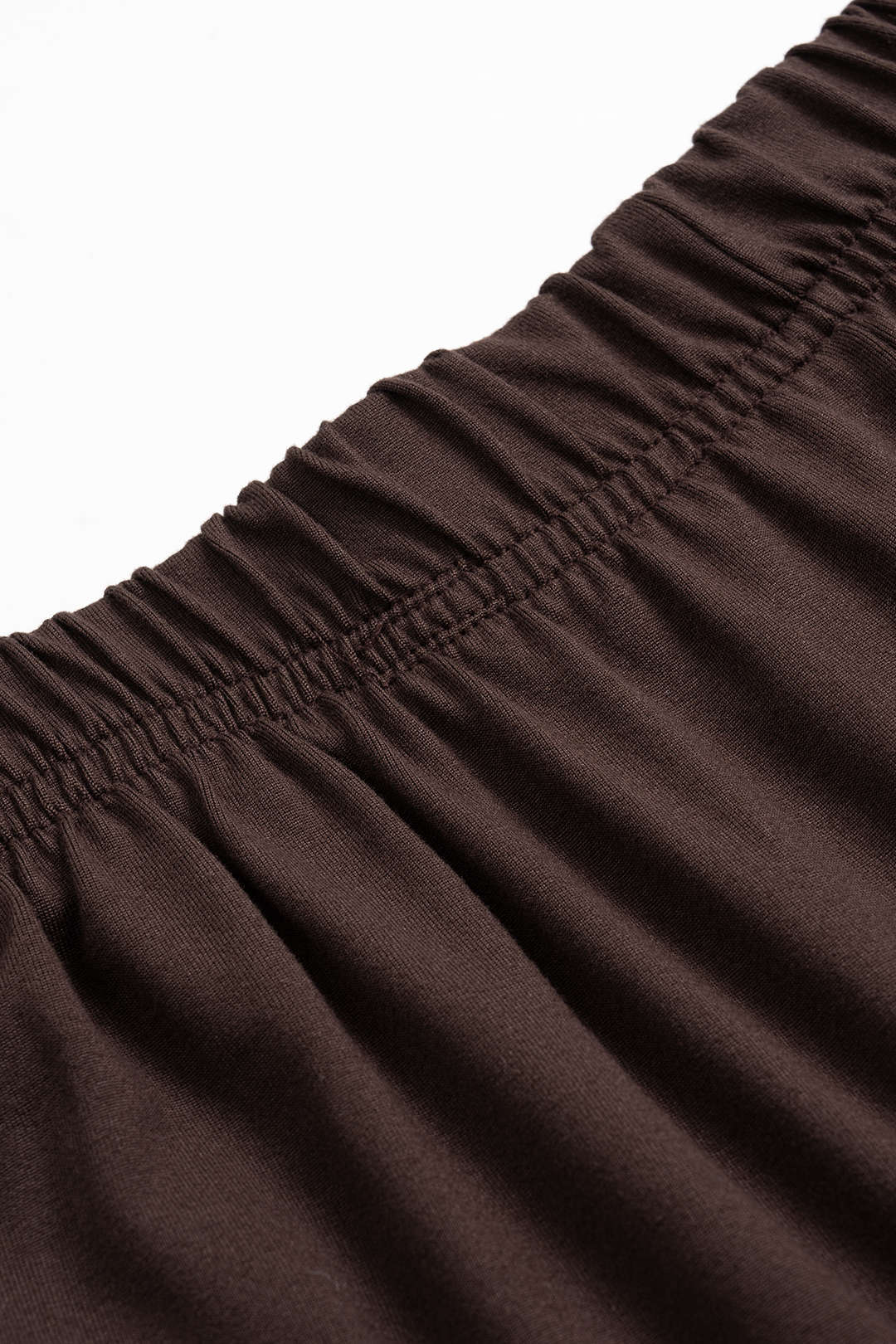 Solid Long Cardigan And Ruched Tube Top And Wide Leg Pants Set - Image 4