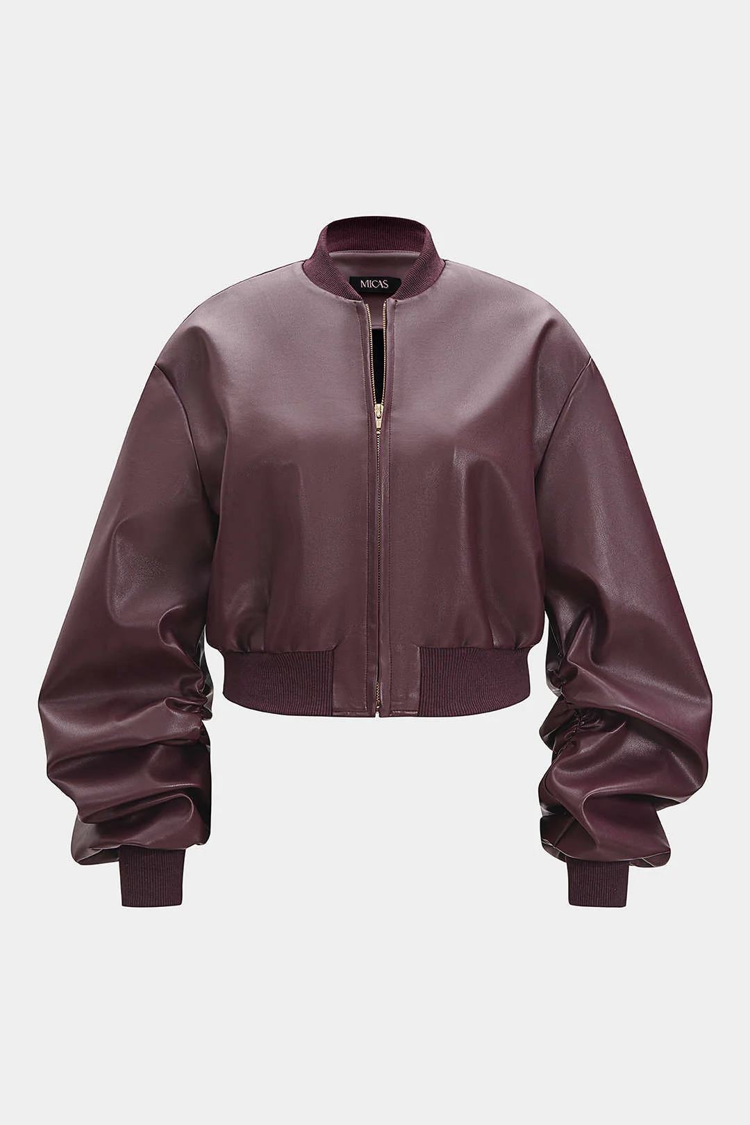 Plus Size Faux Leather Patchwork Jacket