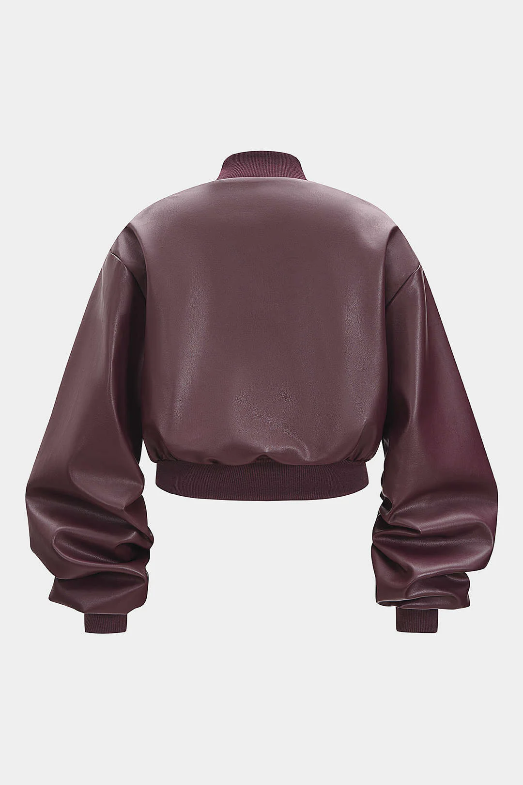 Plus Size Faux Leather Patchwork Jacket - Image 2