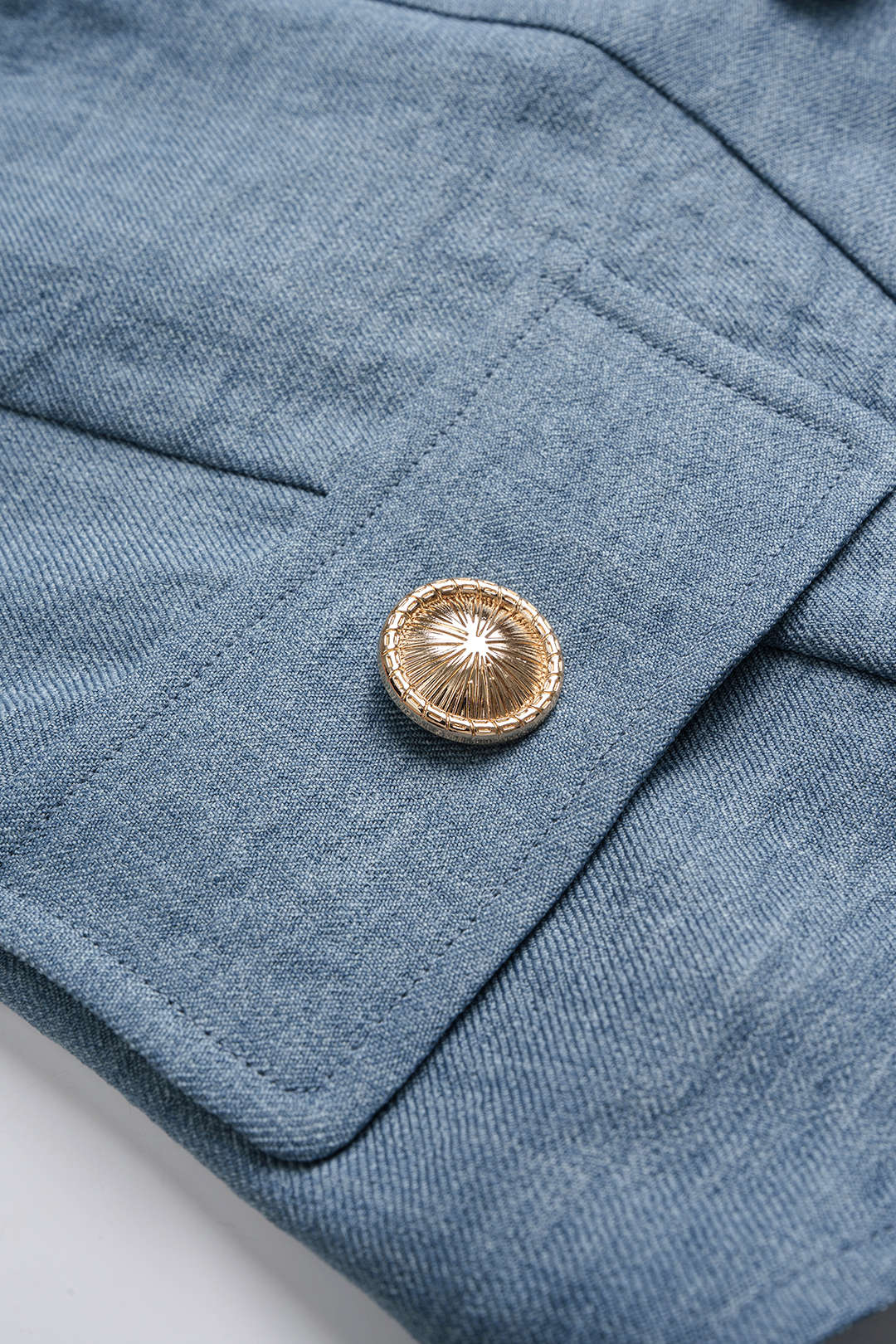 Contrast Irregular Button Lapel Short Sleeve Top - Image 4