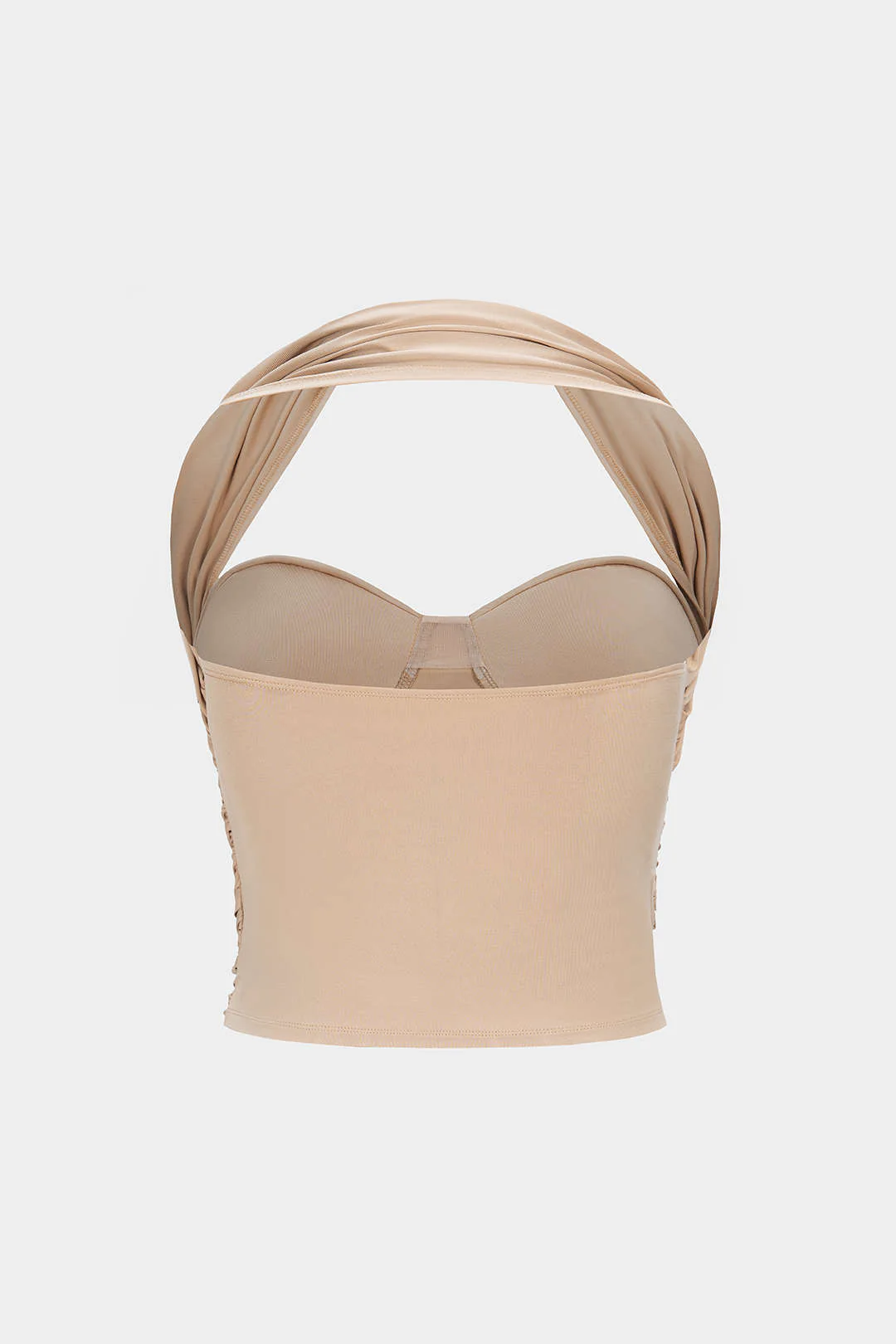 Halter Bustier Crossed Ruched Cami Top - Image 2