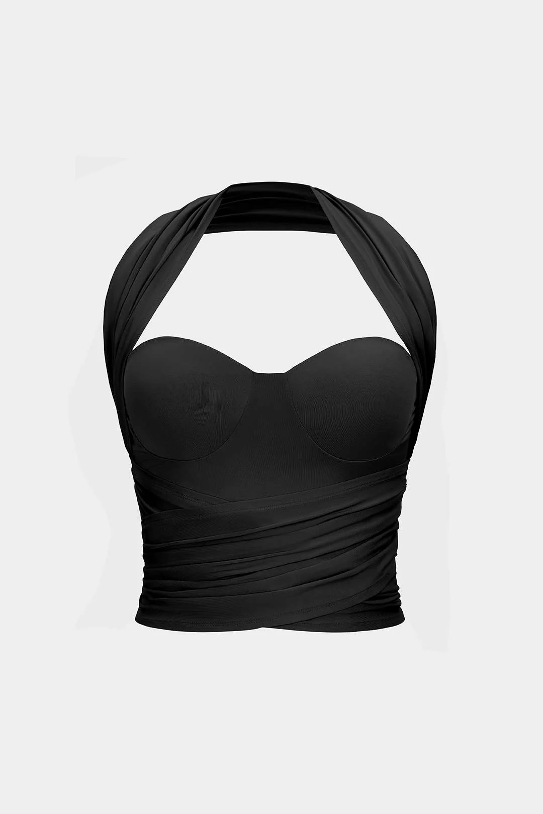 Halter Bustier Crossed Ruched Cami Top - Image 6