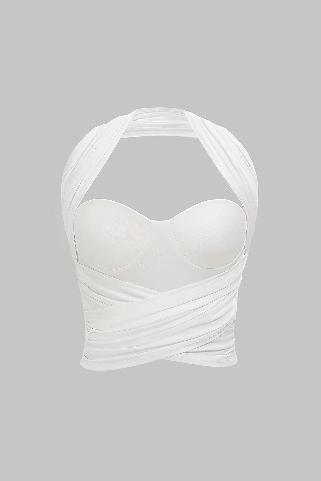 Halter Bustier Crossed Ruched Cami Top - Image 8