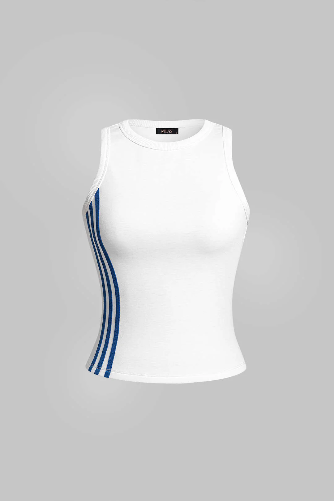 Contrast Striped Round Neck Tank Top
