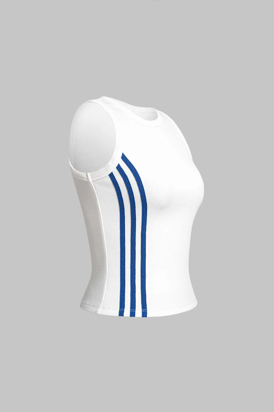 Contrast Striped Round Neck Tank Top - Image 2