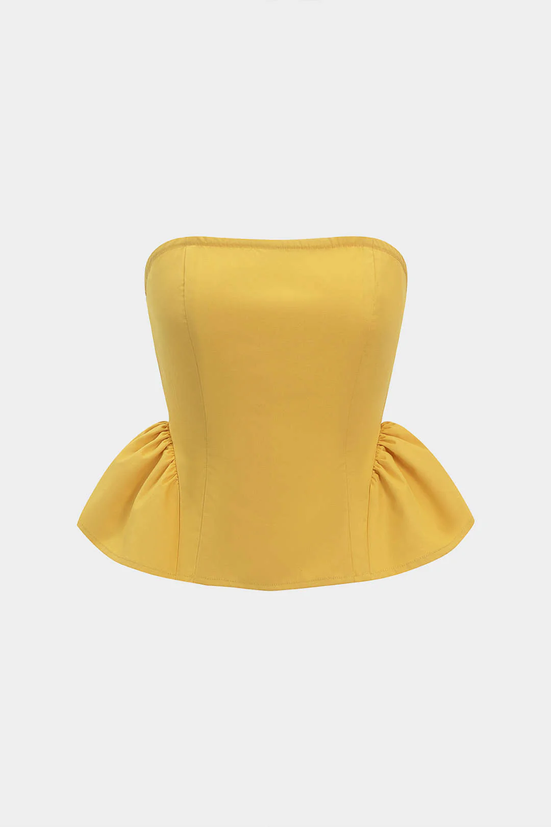 Solid Ruched Smocked Tube Top