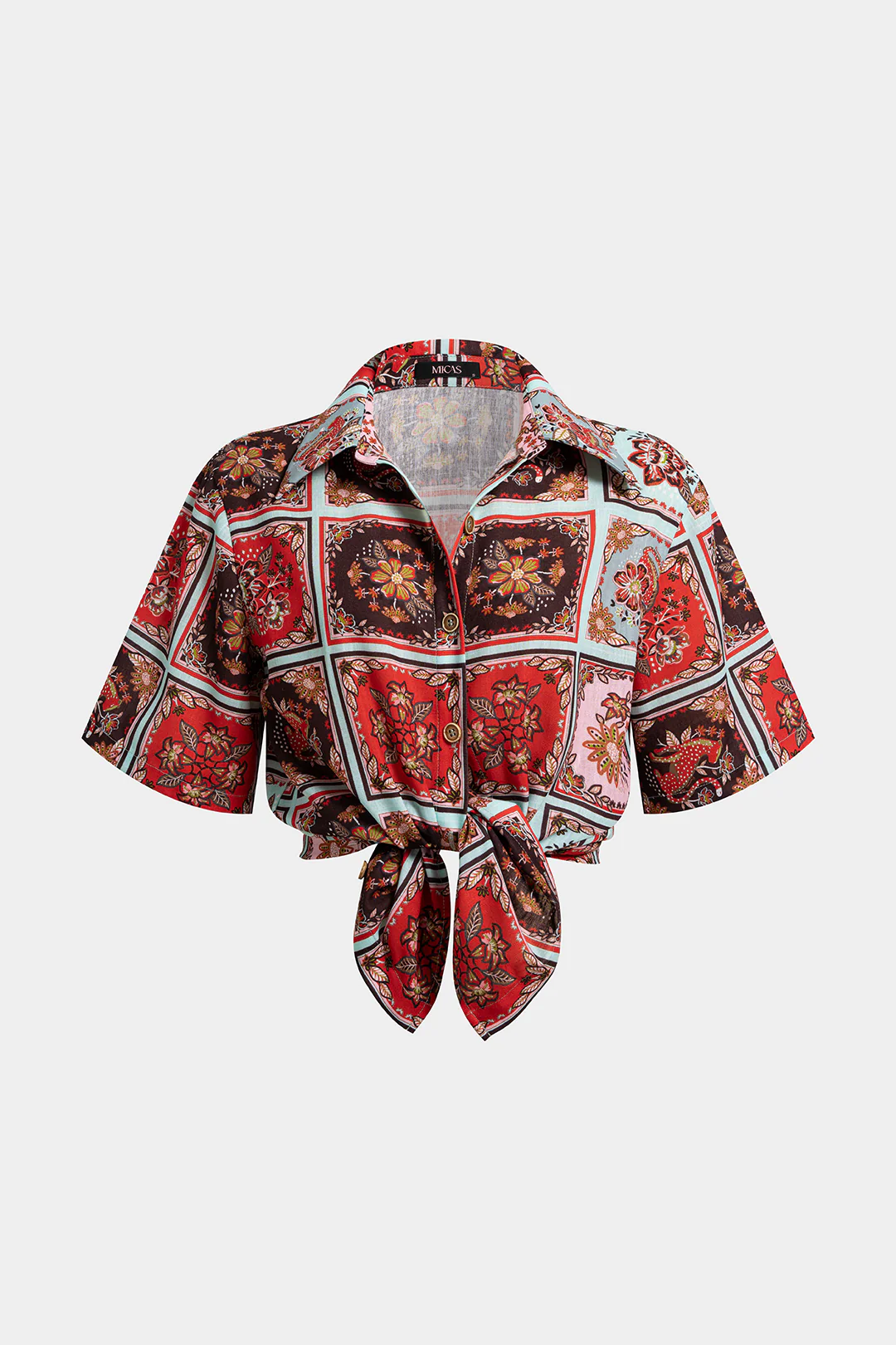 Pop Art Print Lapel Short Sleeve Top