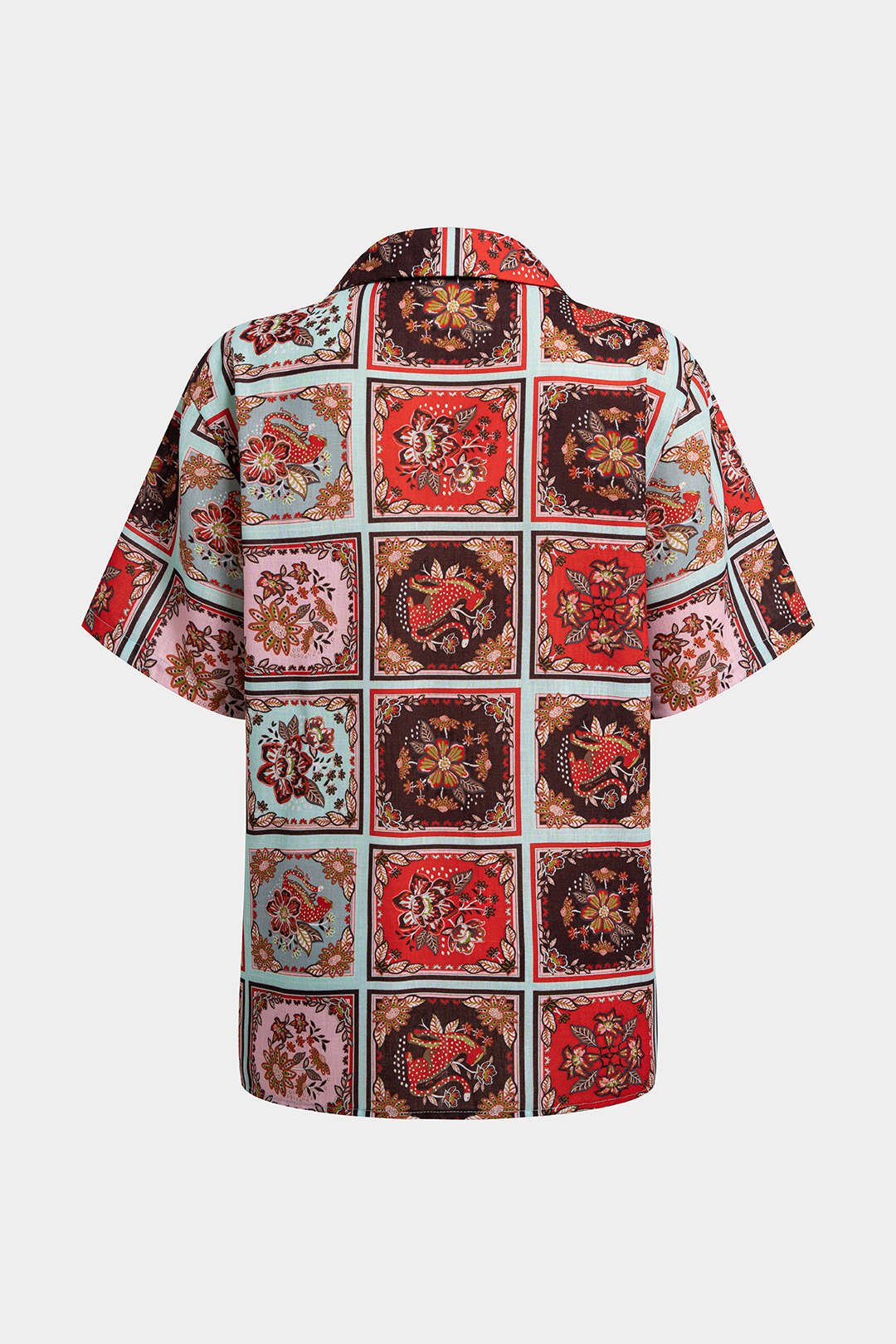Pop Art Print Lapel Short Sleeve Top - Image 3