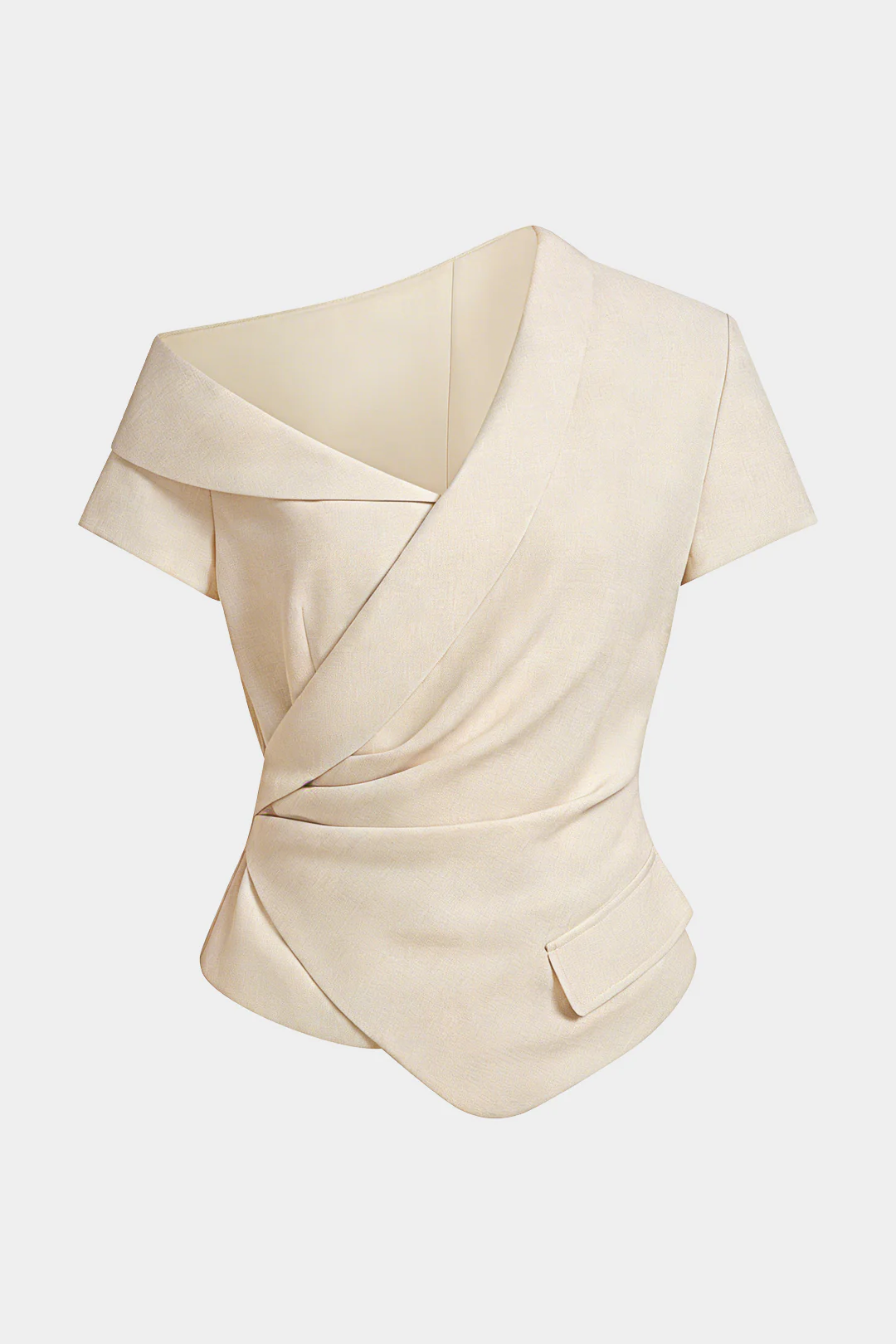 Asymmetrical One Shoulder Ruched Top