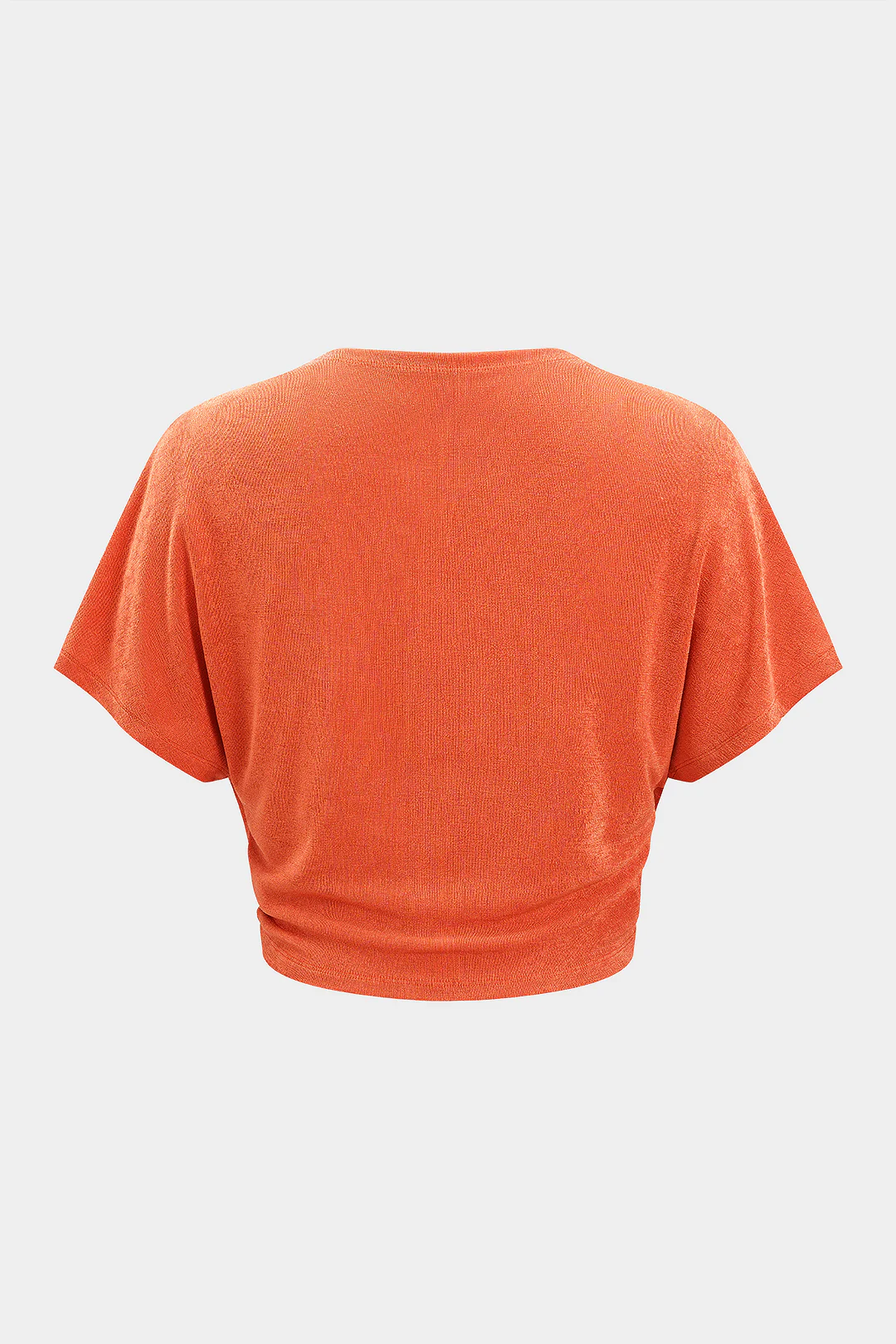 V-Neck Crossed Ruched Short Sleeve Top - Image 2