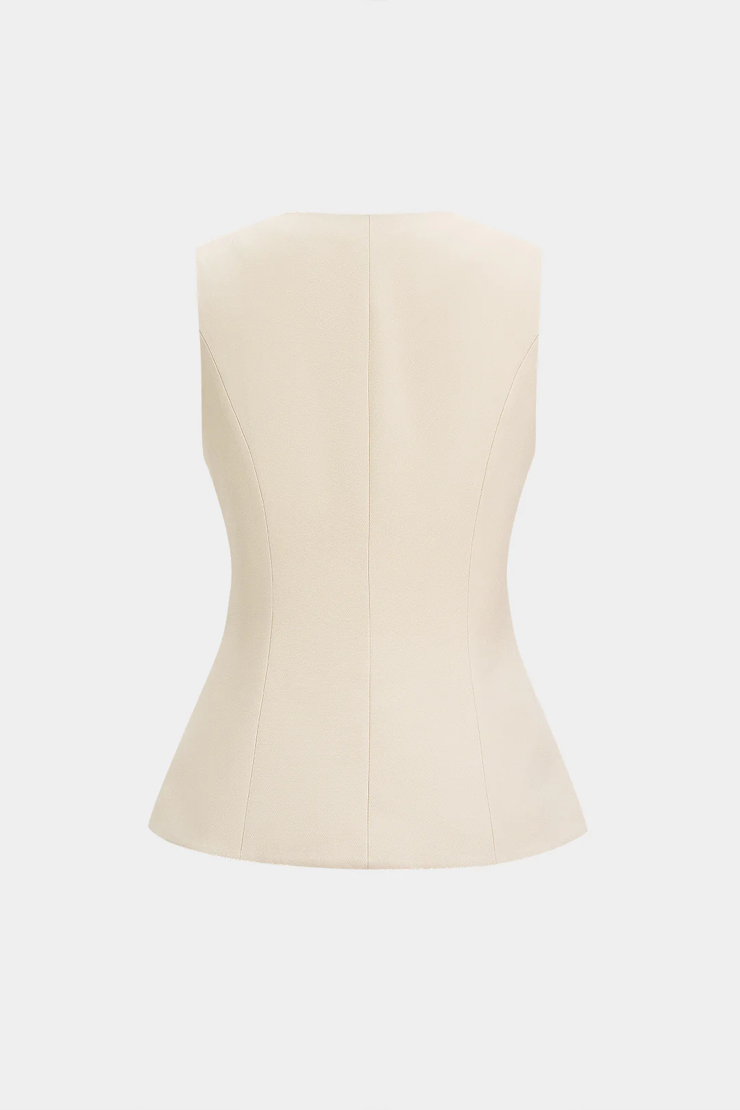 Solid Deep V-Neck Button Vest - Image 2