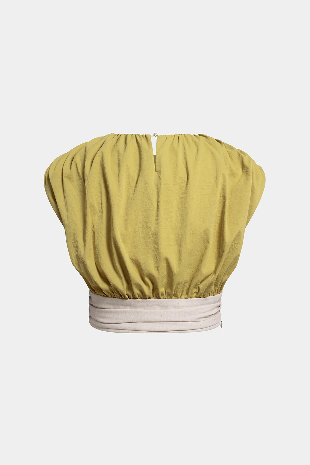 Contrast Round Neck Ruched Tank Top - Image 2