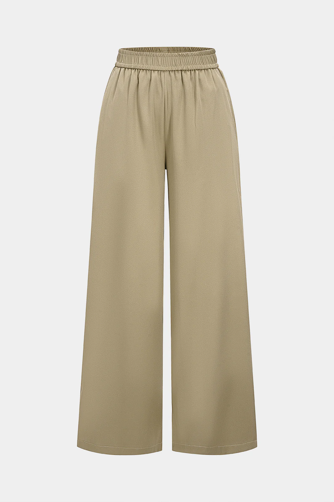 Button Detail Wide Leg Pants Split-Set Bottom