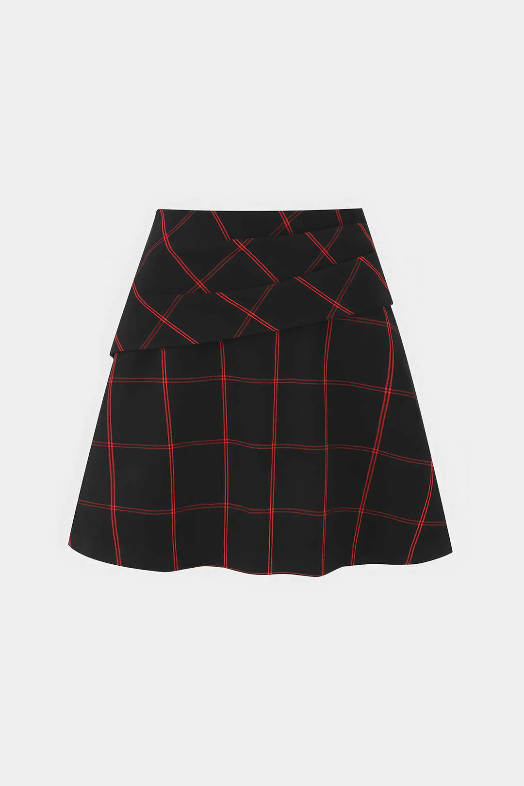 Plaid Print Zipper Mini Skirt
