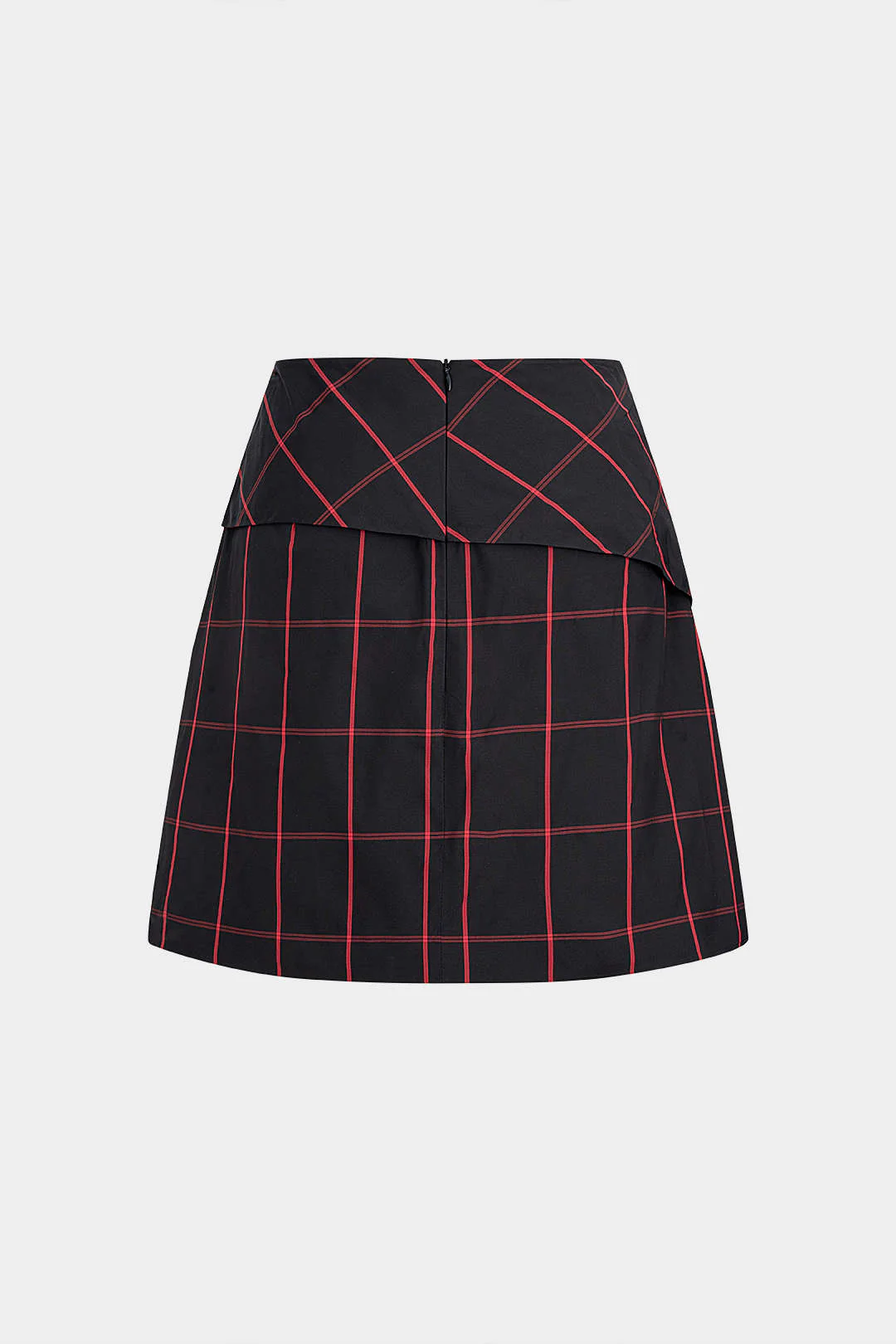 Plaid Print Zipper Mini Skirt - Image 2