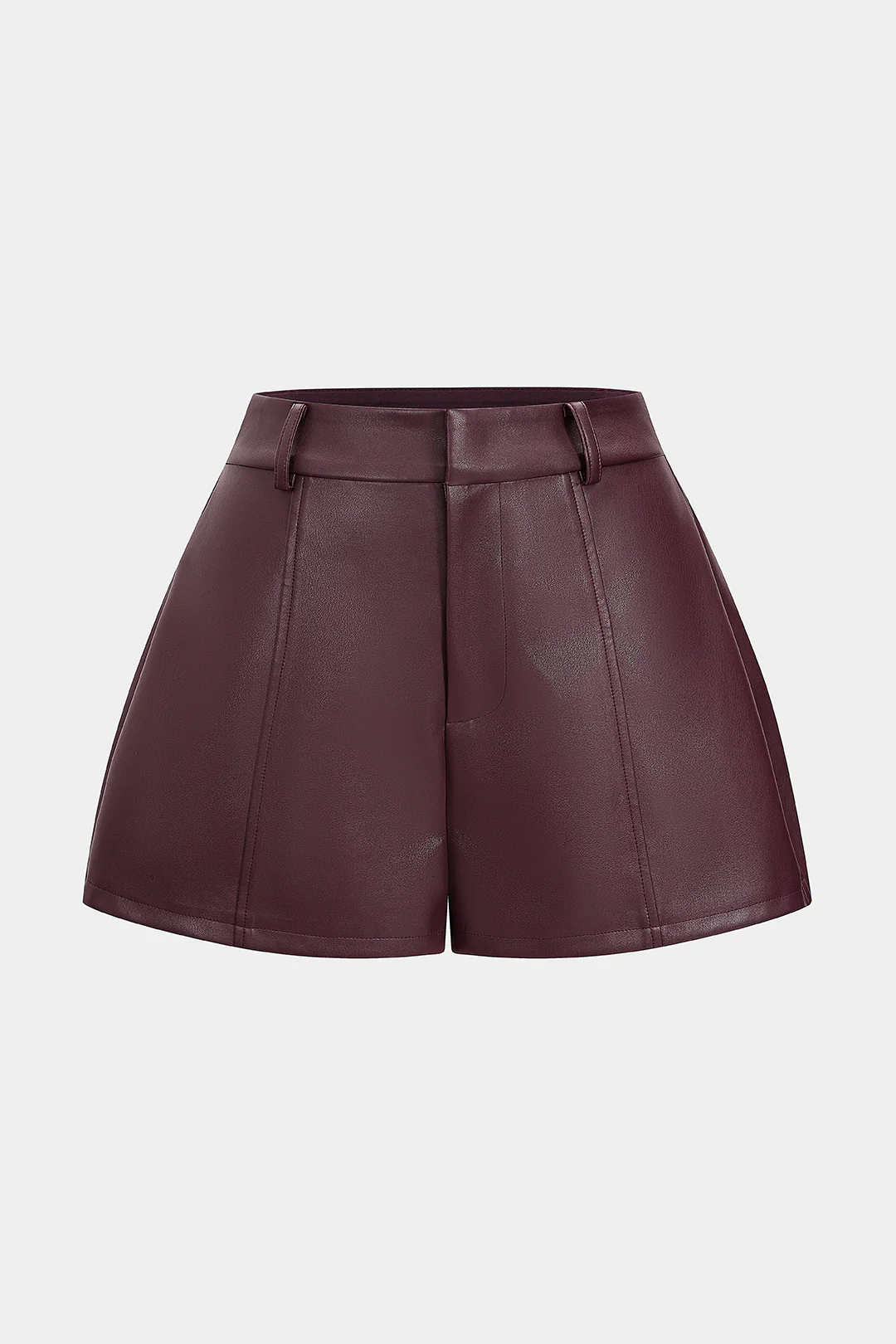 Plus Size Faux Leather High Waist Wide Leg Shorts