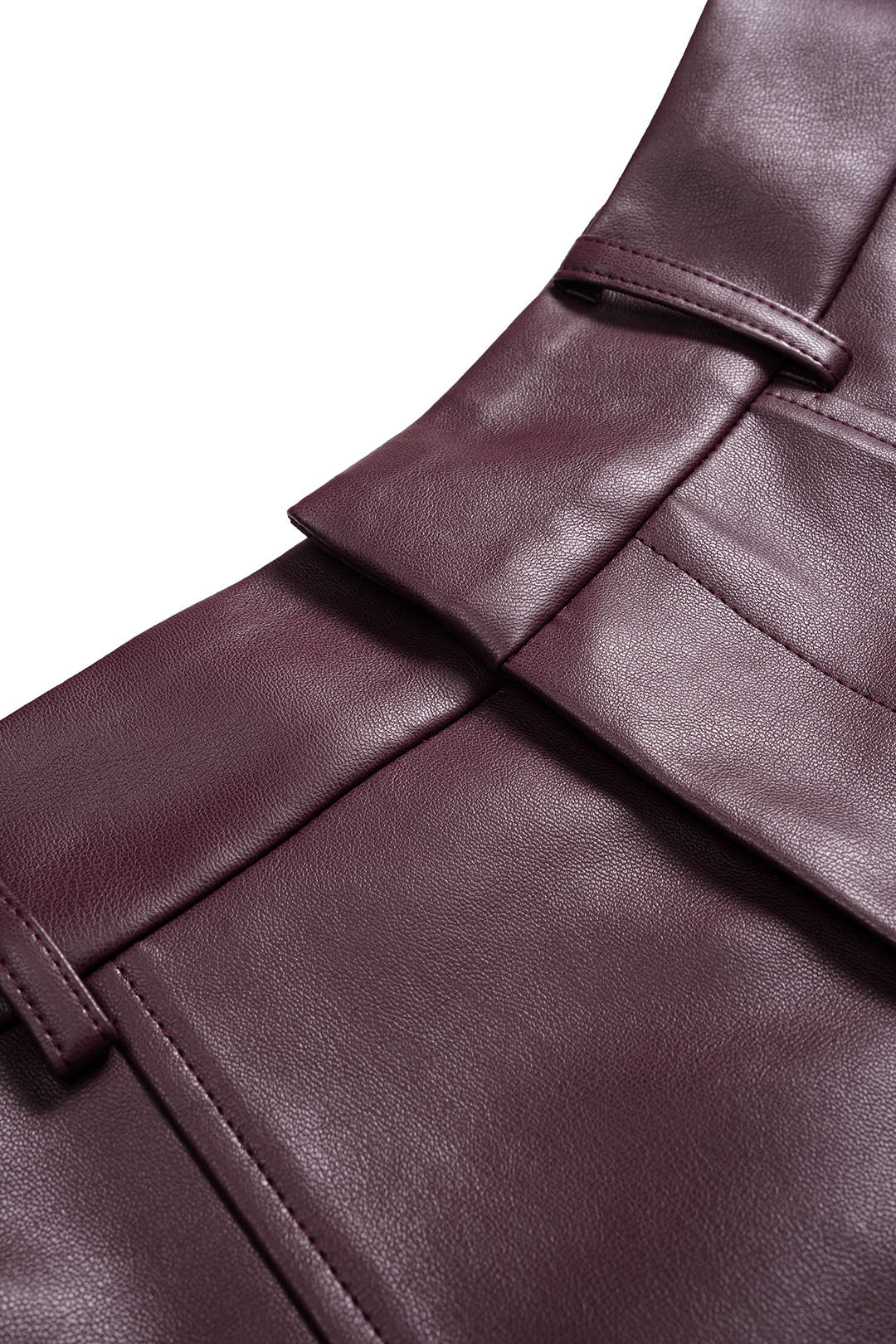 Plus Size Faux Leather High Waist Wide Leg Shorts - Image 3