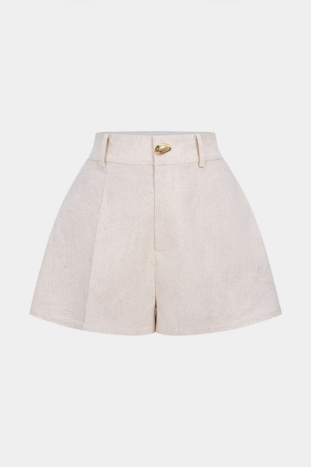 Linen High Waist Button Shorts