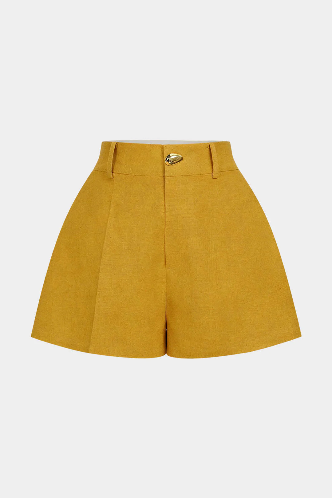 Linen High Waist Button Shorts - Image 11