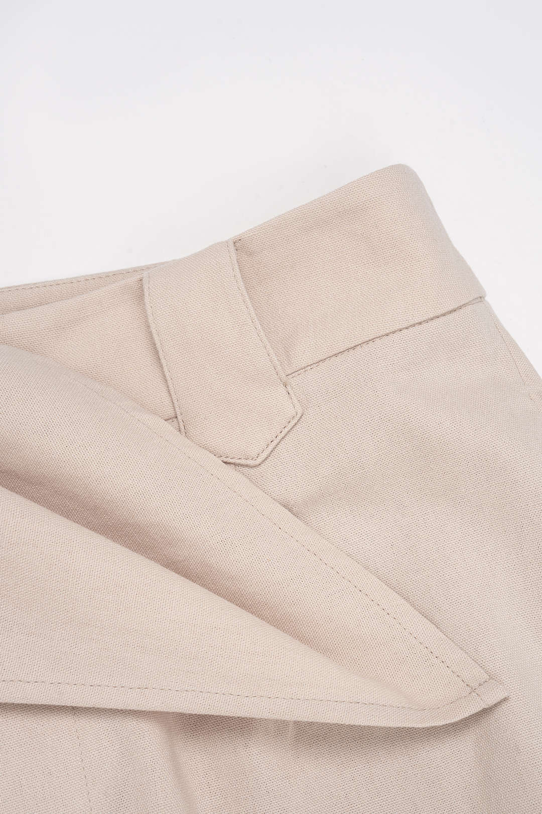 Asymmetrical Ruched High Waist Wide Leg Pants - Image 3