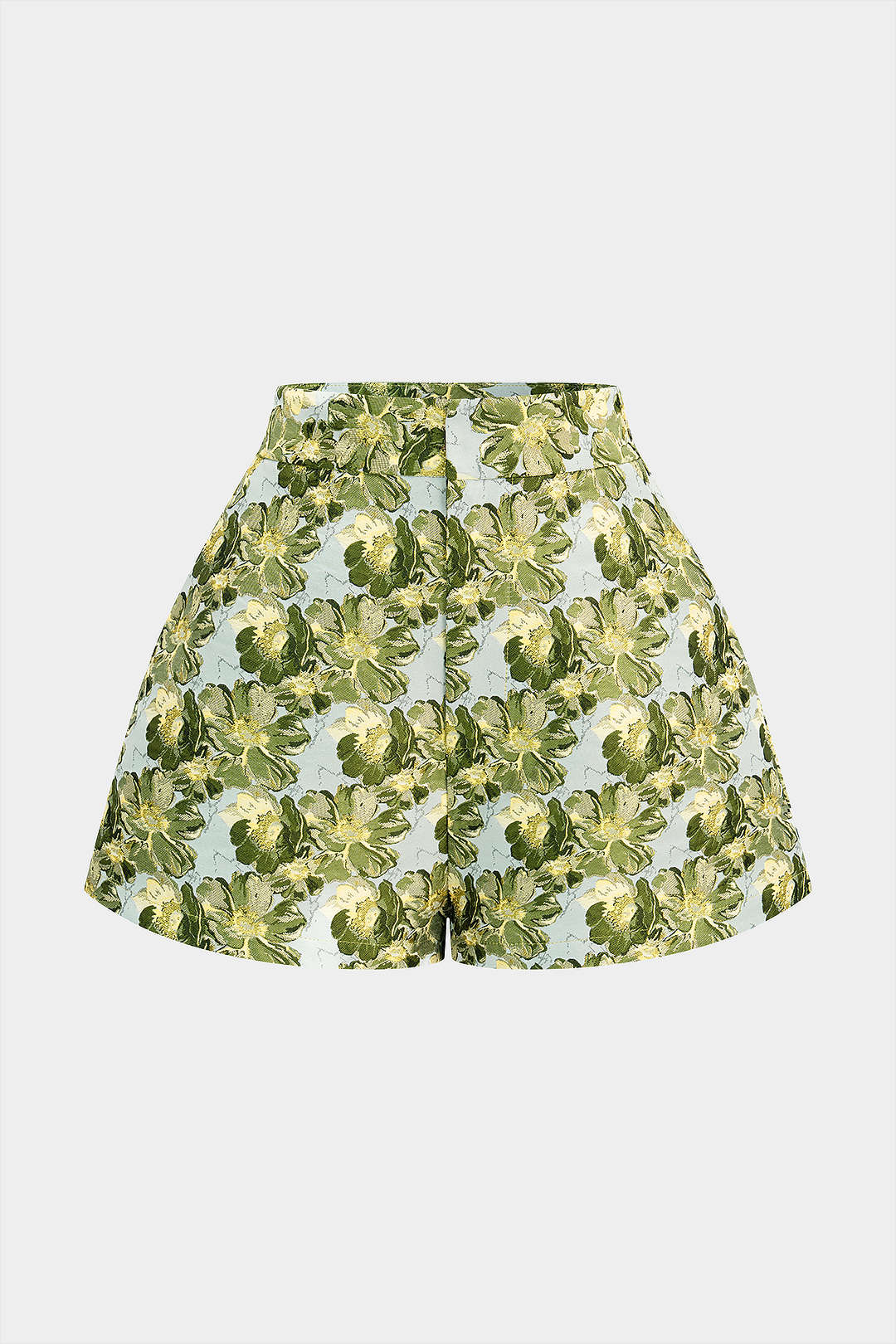 Floral Print Jacquard Wide Leg Shorts