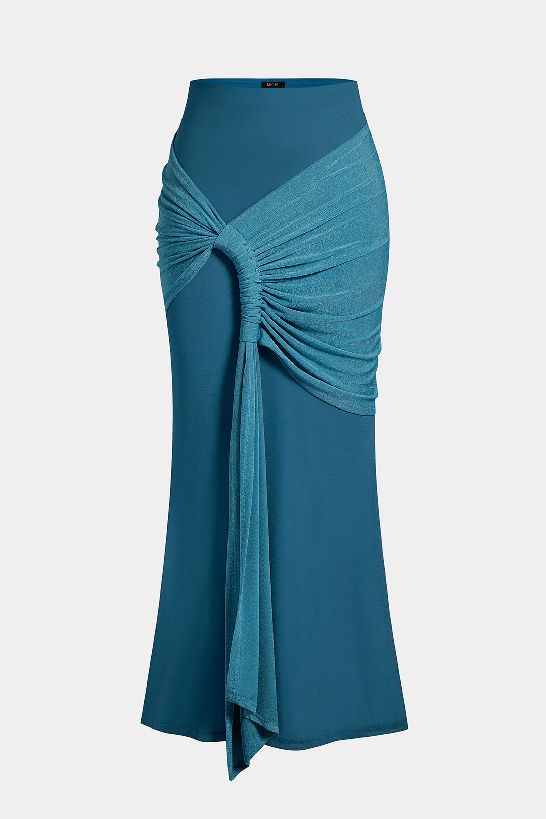 Patchwork Asymmetrical Ruched High Waist Skirt