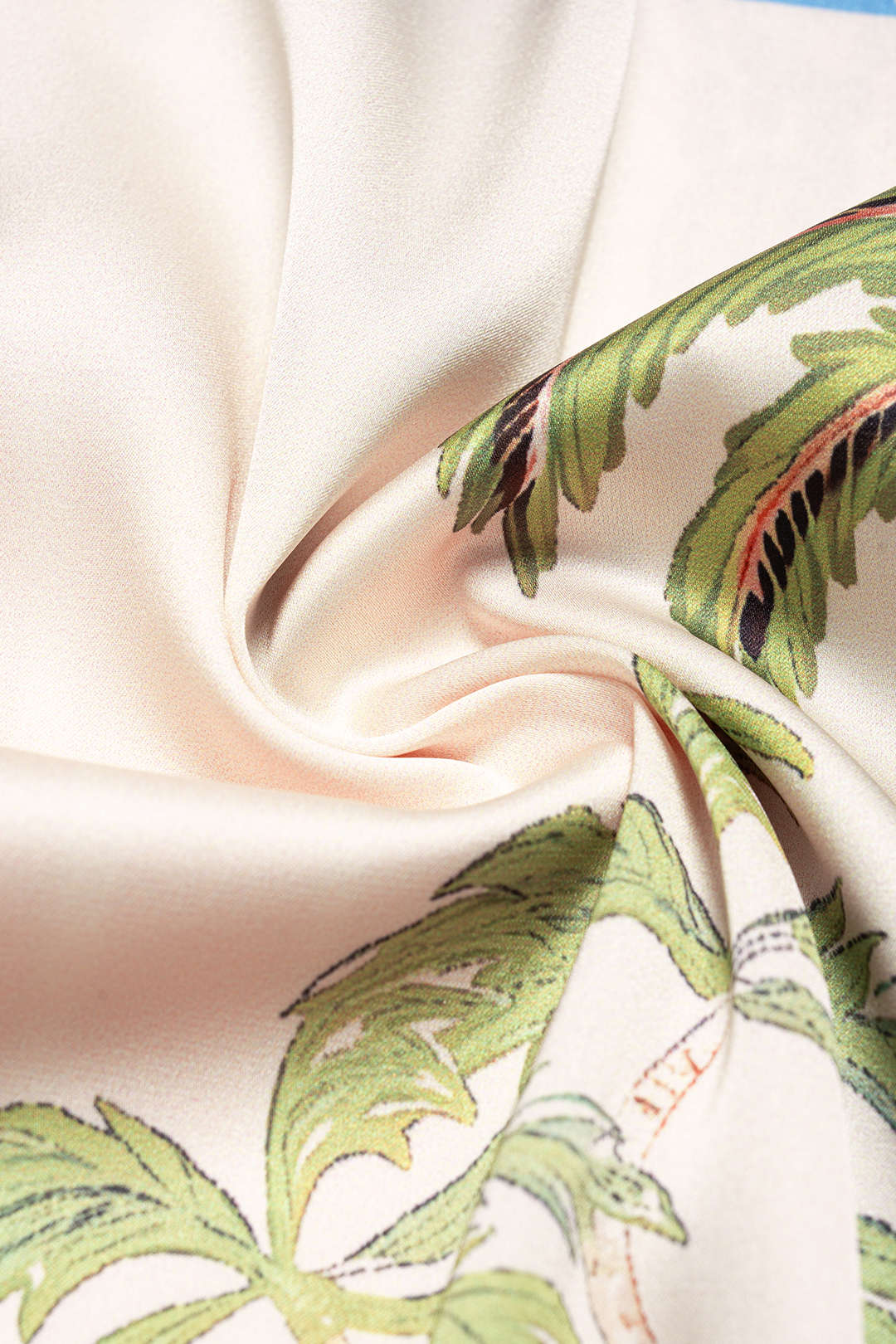 Coconut Palm Stripes Print Satin Wide Leg Pants - Image 4