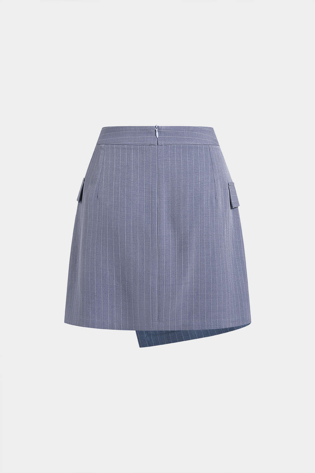 Stripes Print High Waist Asymmetrical Skirt - Image 2