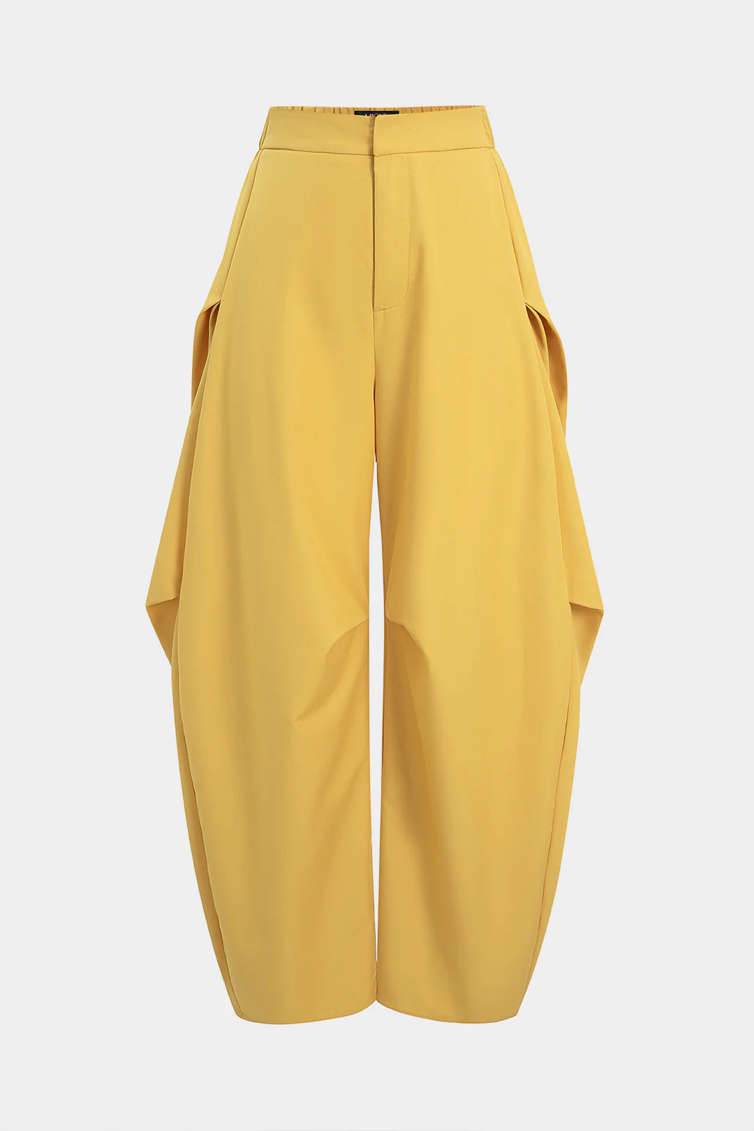 Solid Ruched Barrel Pants