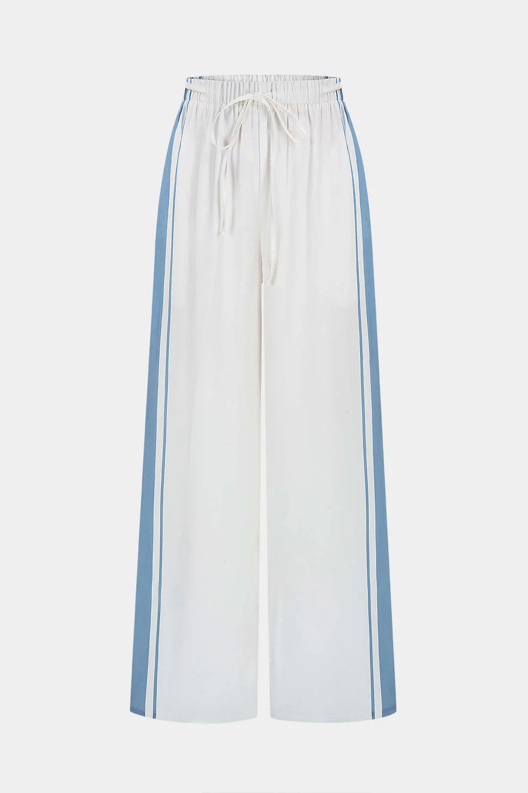 Contrast Satin Tie-Up Wide Leg Pants - Image 2