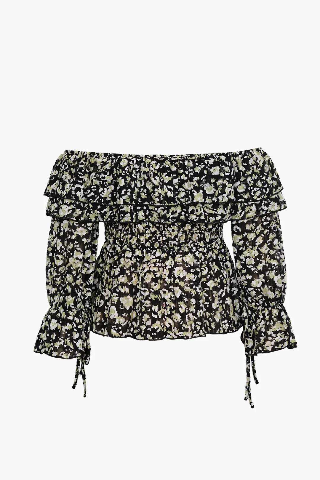 Off-The-Shoulder Chiffon Peplum Top - Image 7