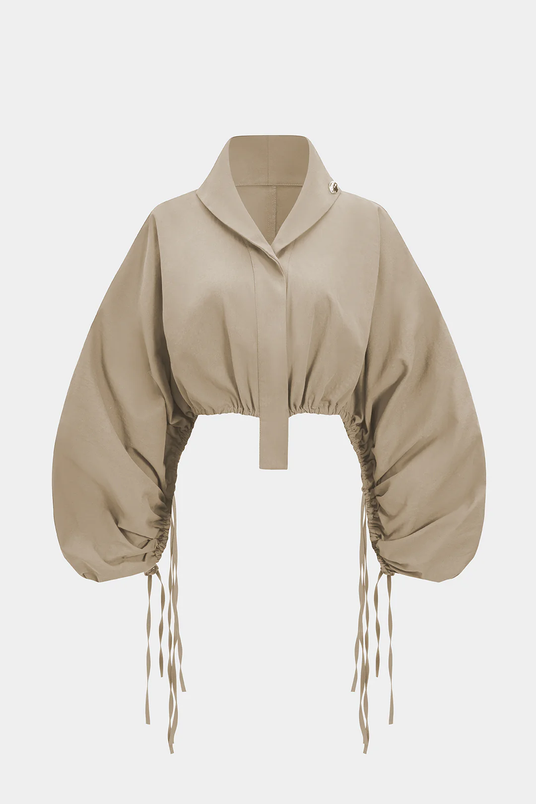Ruched Drawstring Long-Sleeve Shirt - Image 6