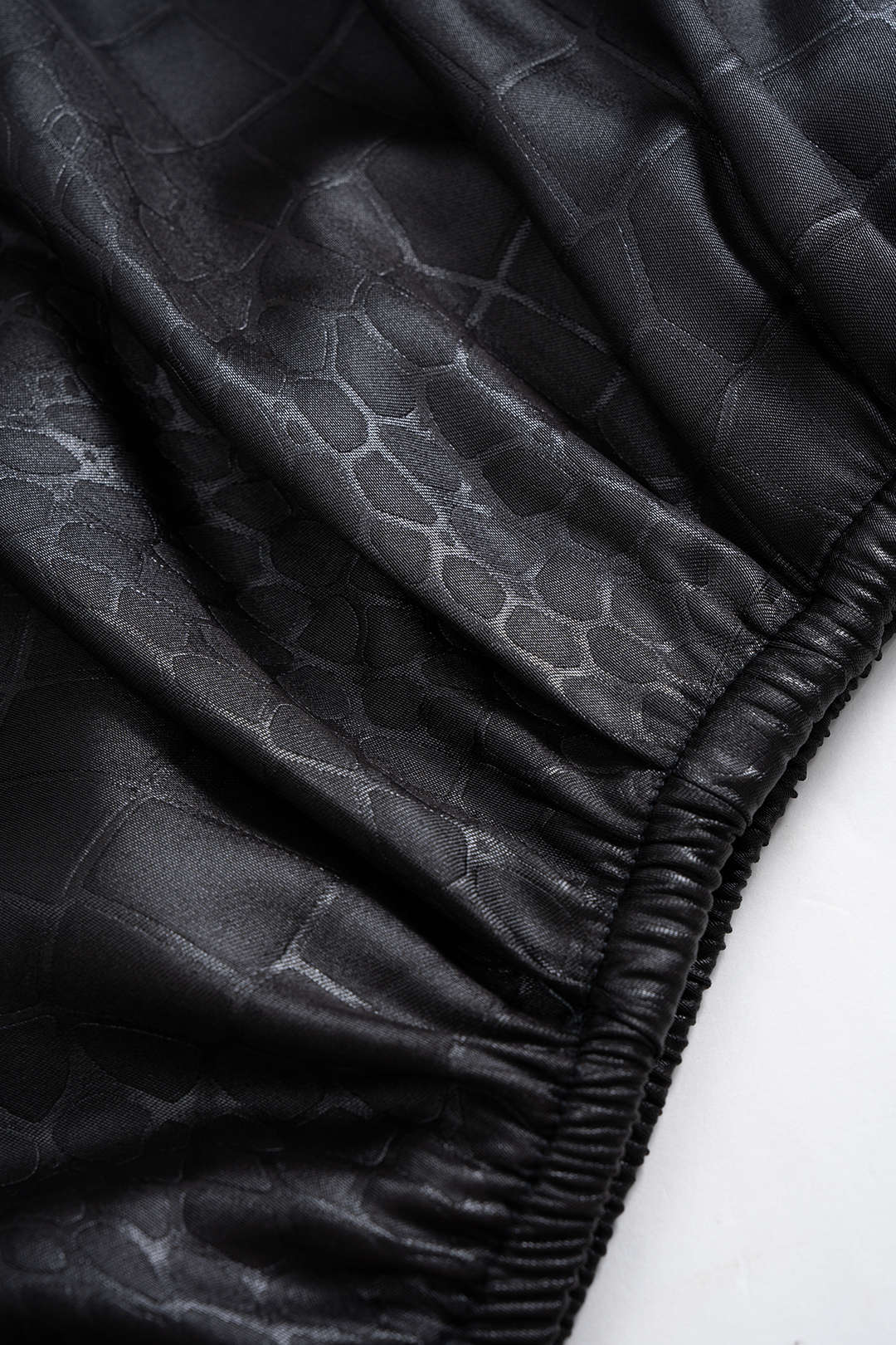 Satin Texture Ruched Long-Sleeve Top With Scarf - Image 7