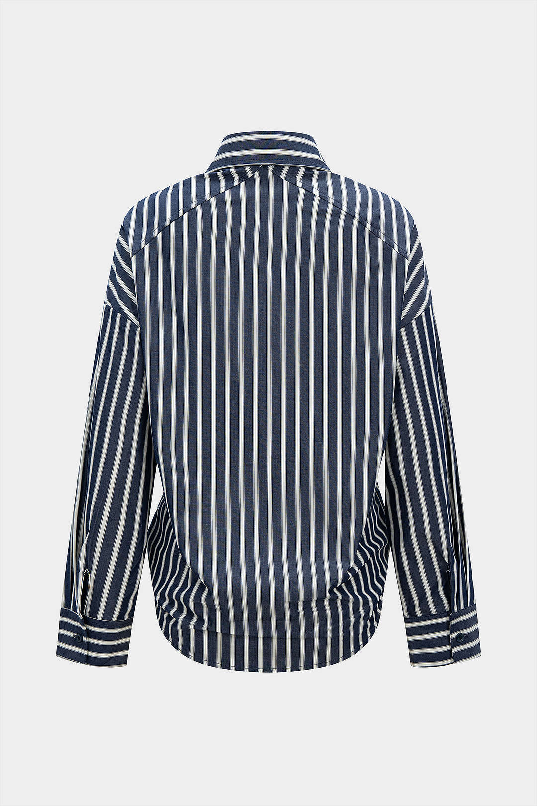 Stripes Print Button Long-Sleeve Shirt - Image 4