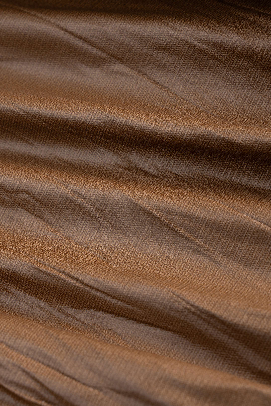 Faux Leather Pleated Belted V-Neck Long-Sleeve Shirt - Image 4