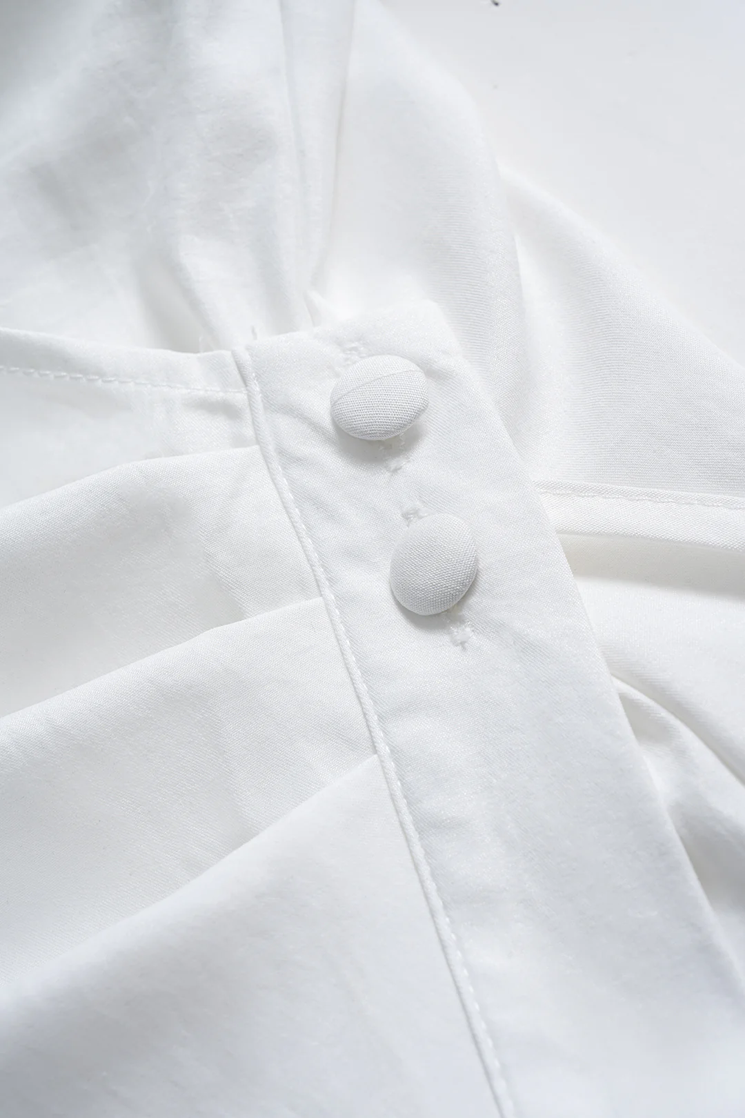 V-Neck Asymmetrical Tie Back Long-Sleeve Shirt - Image 6