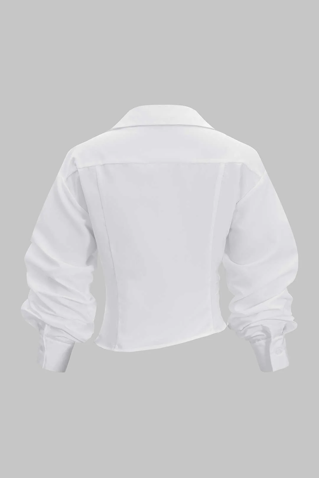 Ruched Drawstring Long-Sleeve Shirt - Image 2