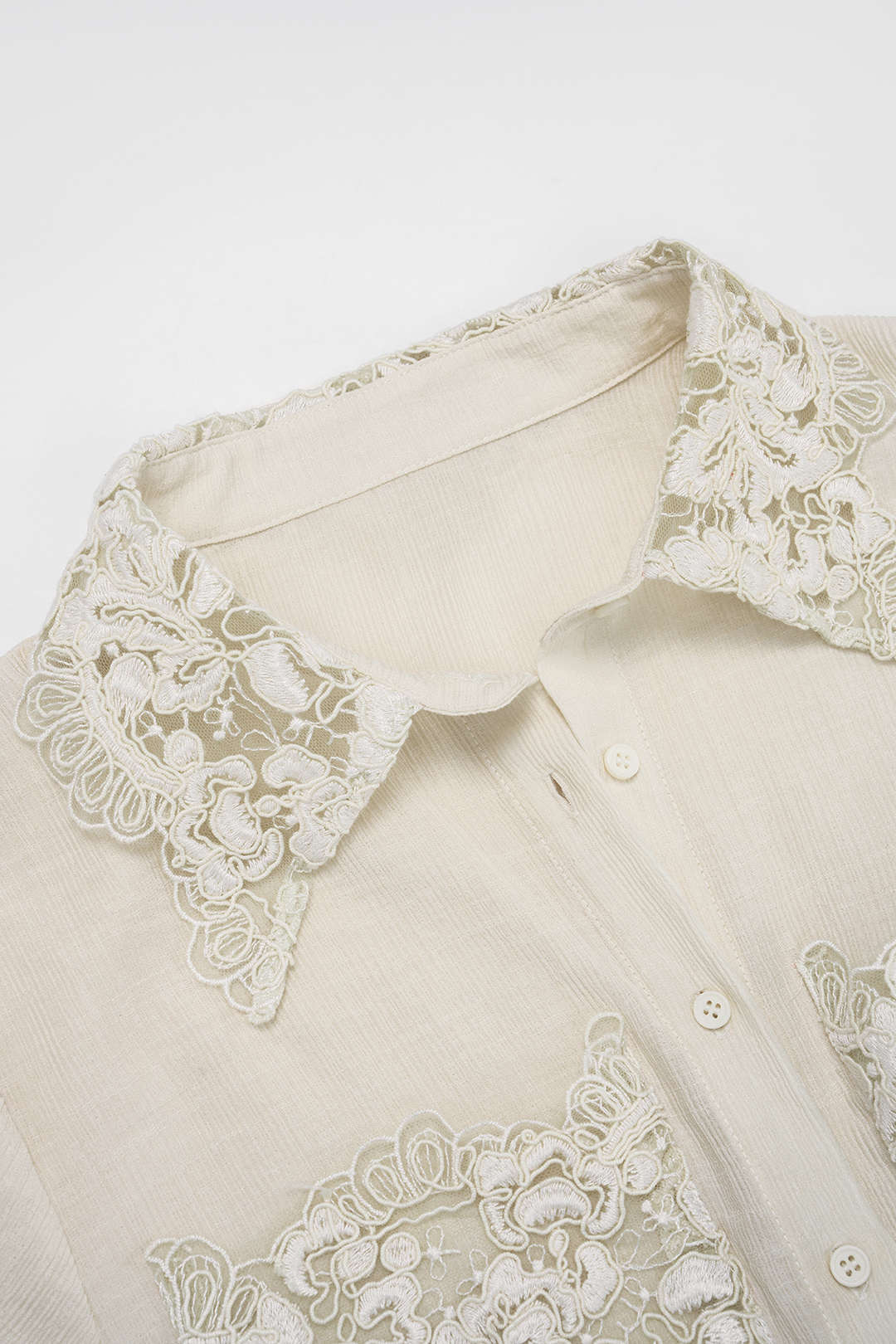 Patchwork Jacquard Lapel Short Sleeve Pocket Bodysuit - Image 3