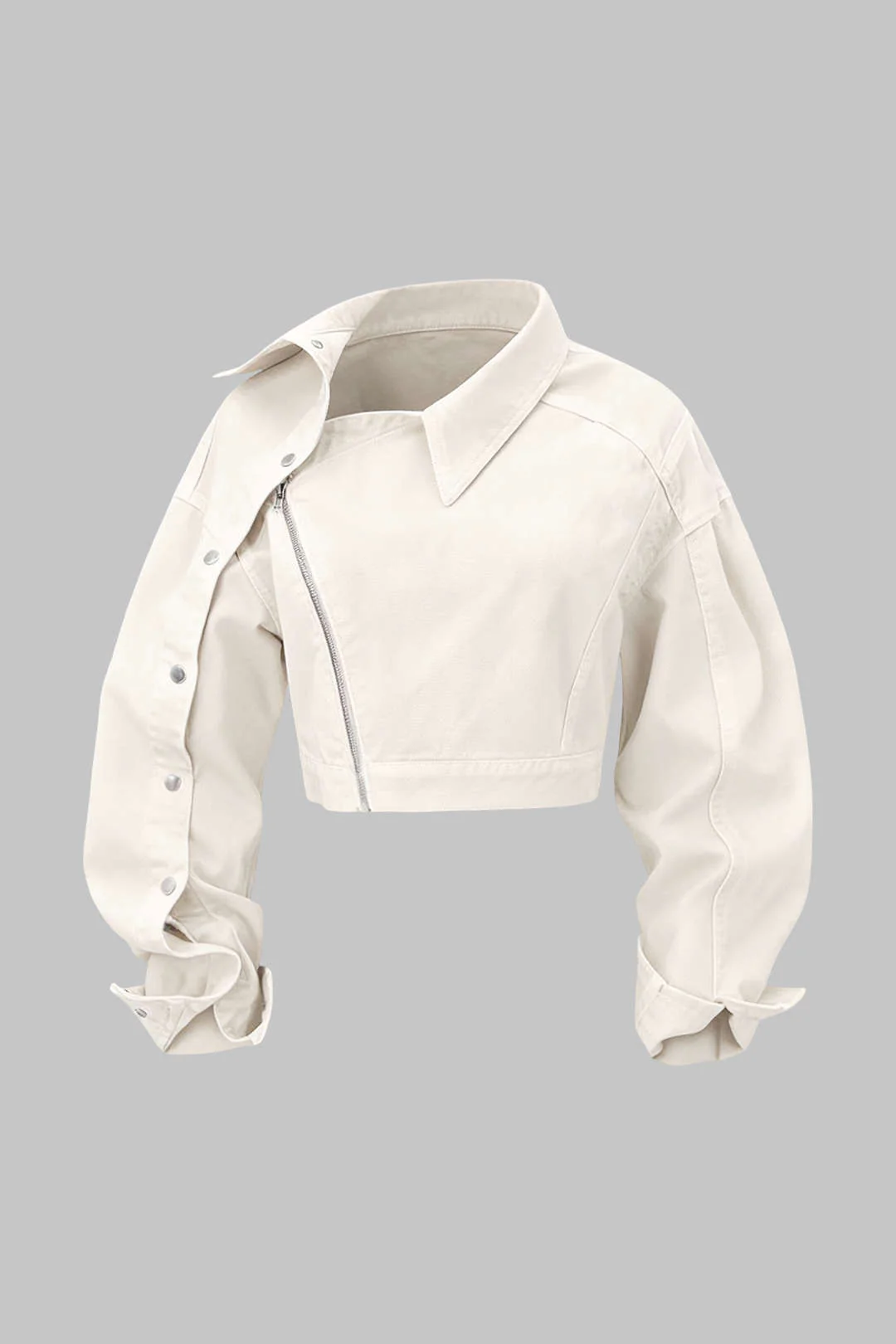 Asymmetrical Zipper Long-Sleeve Shirt - Image 6