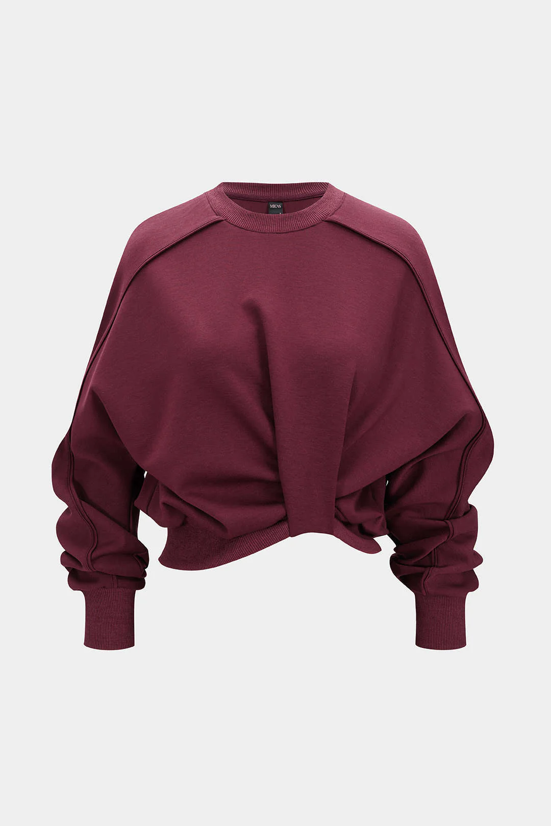 Round Neck Twist Knot Long Sleeve Sweatshirt - Image 12