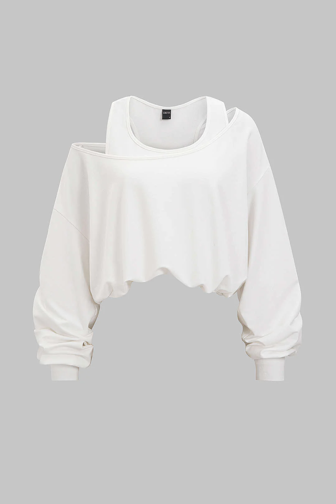 Round Neck One Shoulder Sweatshirt