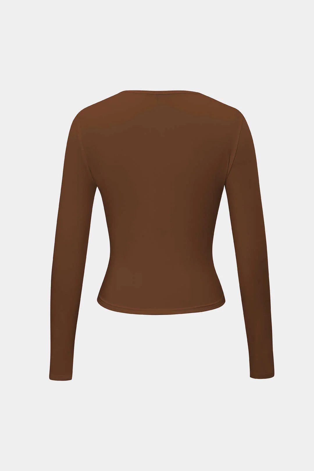 Basic Solid Round Neck Long Sleeve Top - Image 22