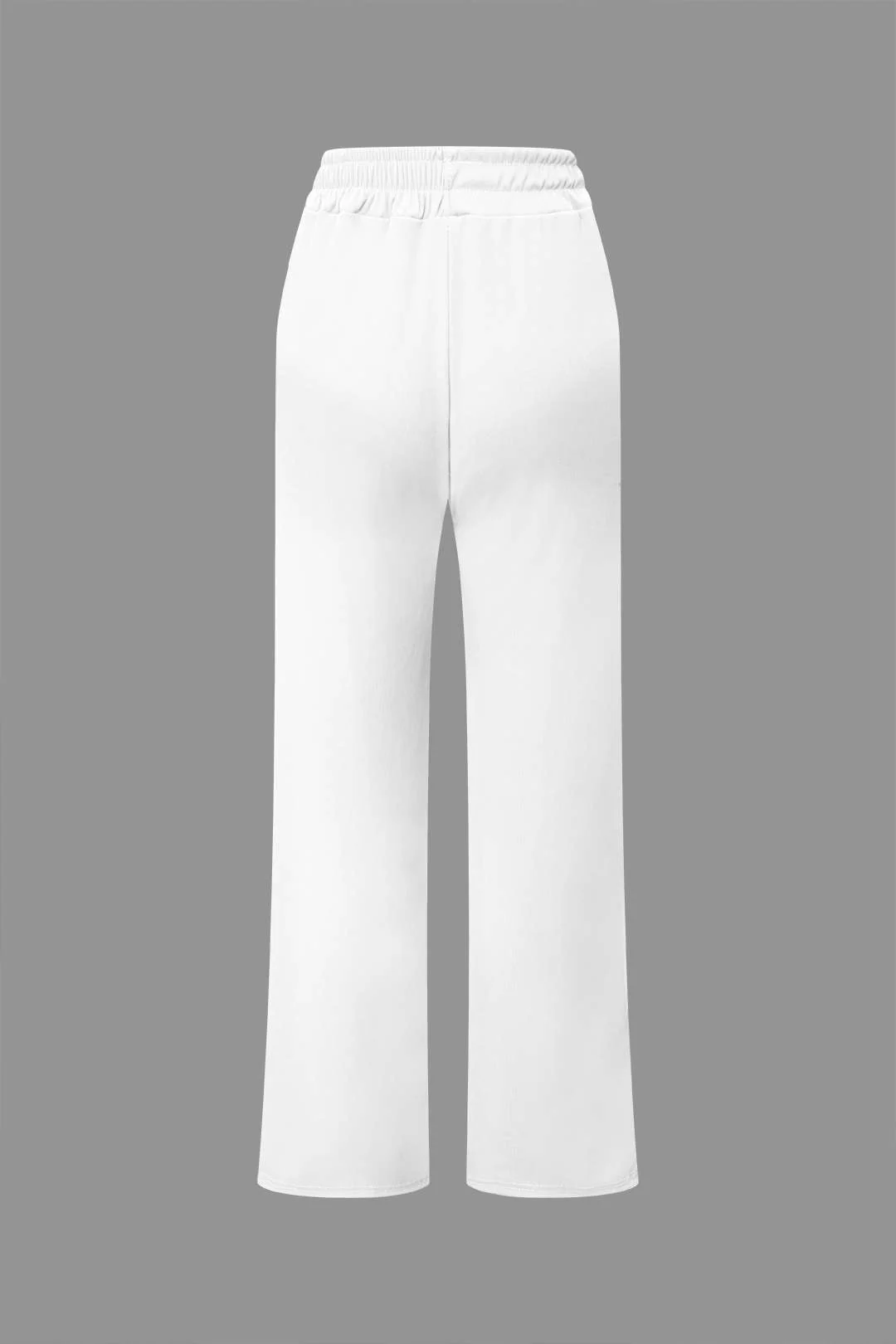 Off Shoulder Ruched Asymmetric Top And Straight Leg Pants Set - Image 13