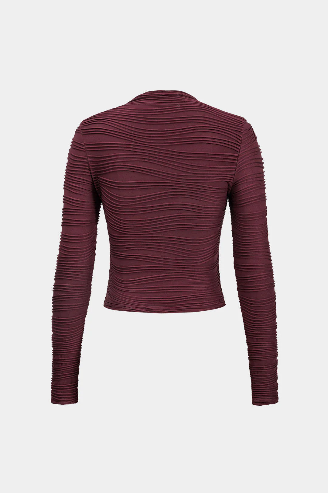 Basic Textured Long-Sleeve Top - Image 6