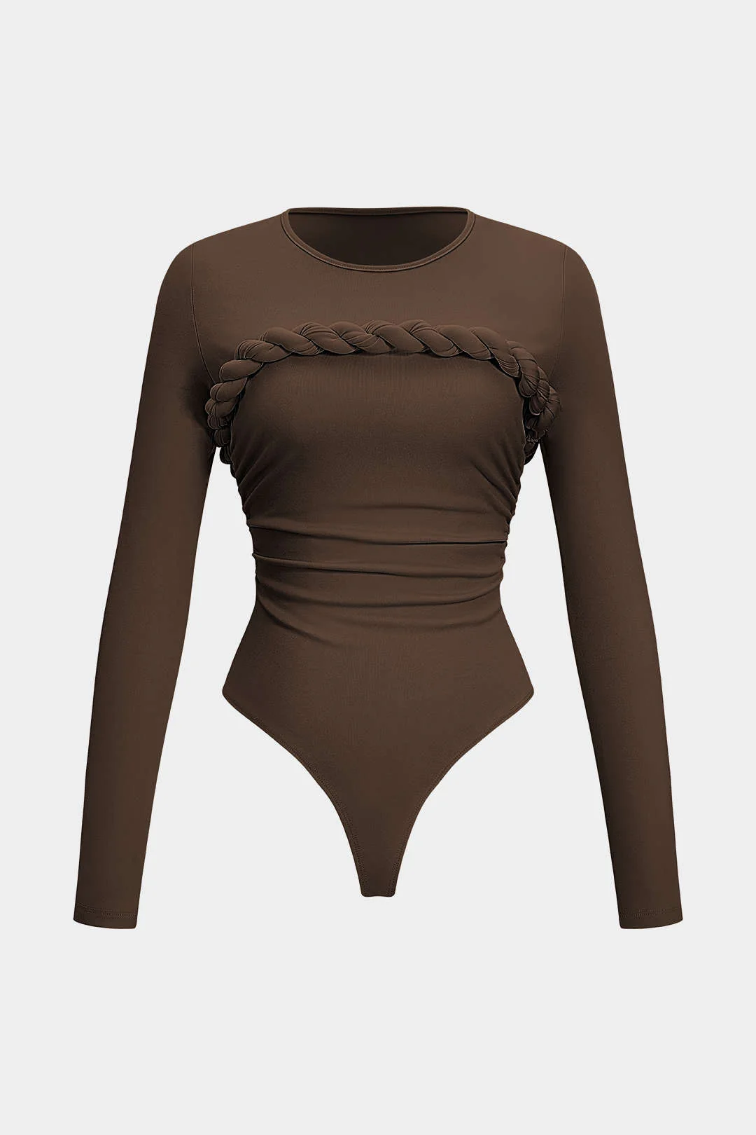 Twist Knot Ruched Long-Sleeve Bodysuit - Image 10
