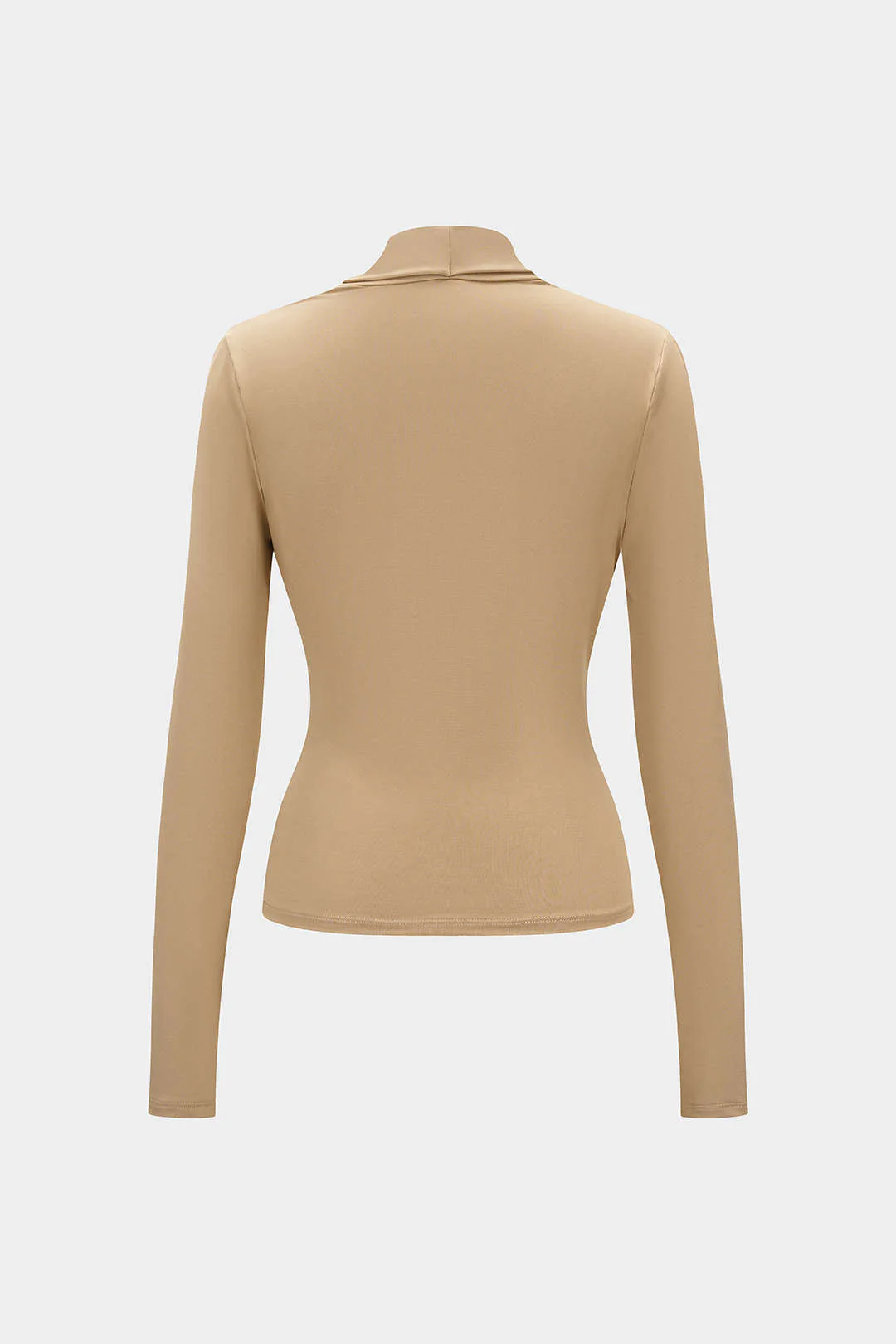Ruched Draped Cowl Neck Long-Sleeve Top - Image 2