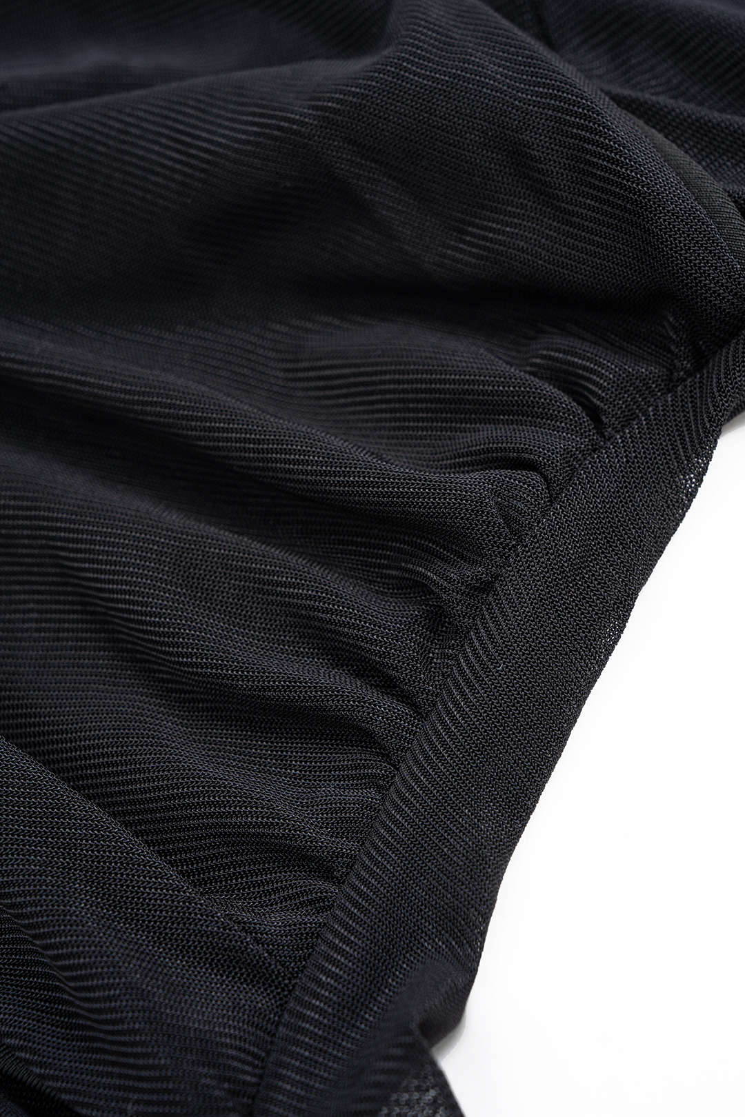 Mesh Sheer Ruched Long-Sleeve Top - Image 3