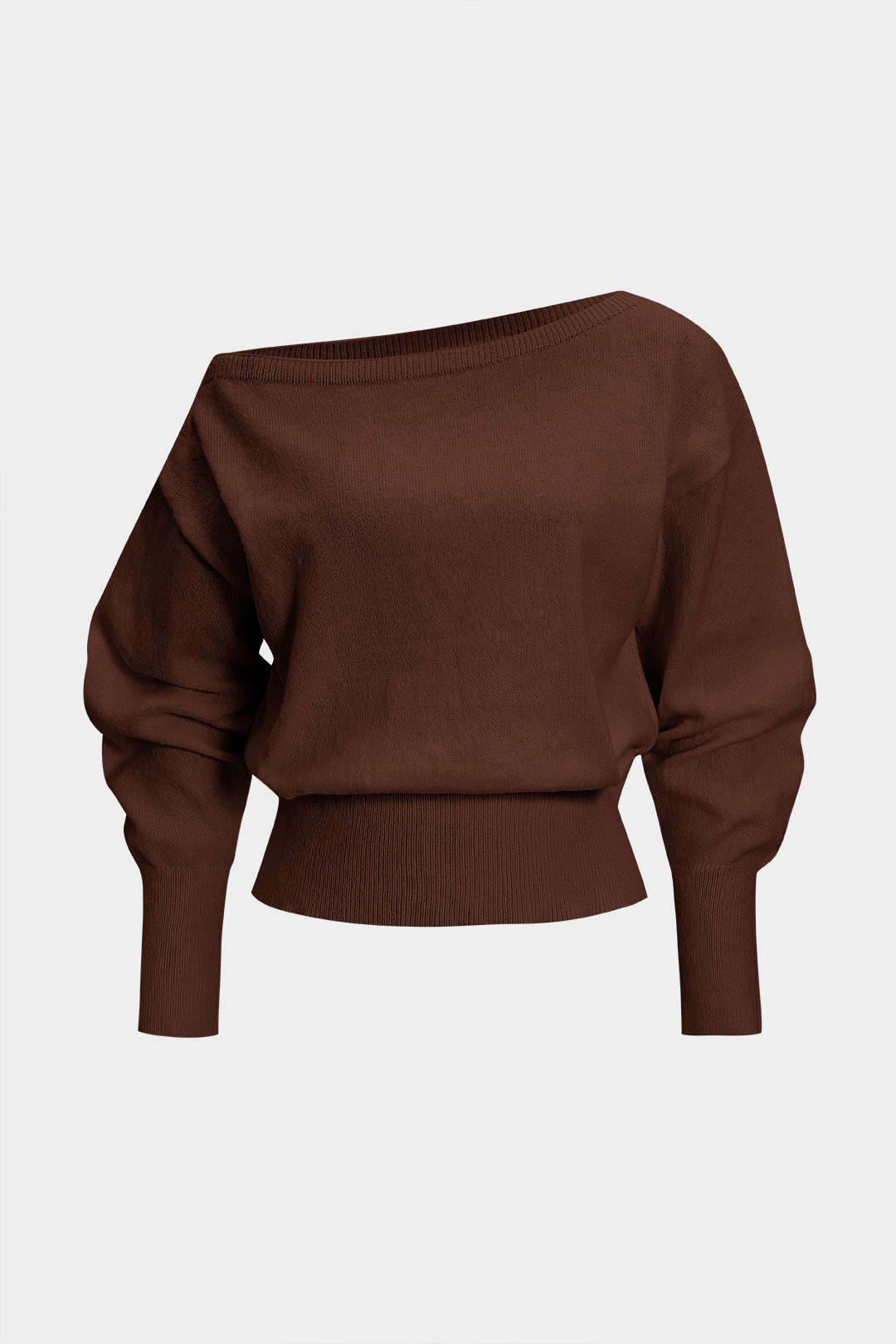 Knit Asymmetrical Long-Sleeve Top - Image 4