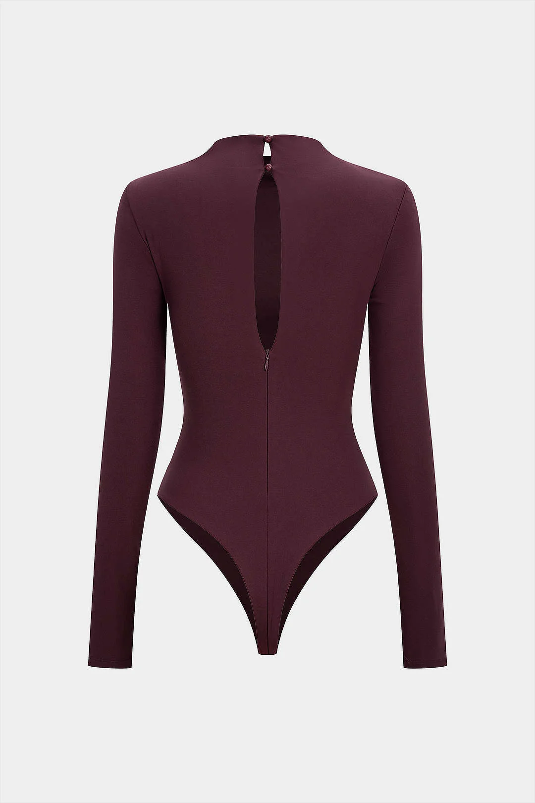Mesh Ruched Asymmetrical Long Sleeve Bodysuit - Image 4